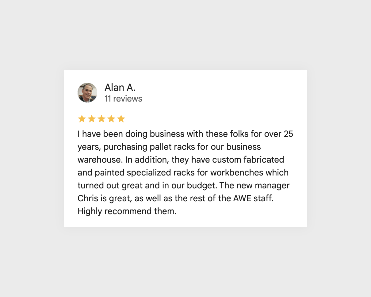 American Warehouse Equipment, Inc. - About us